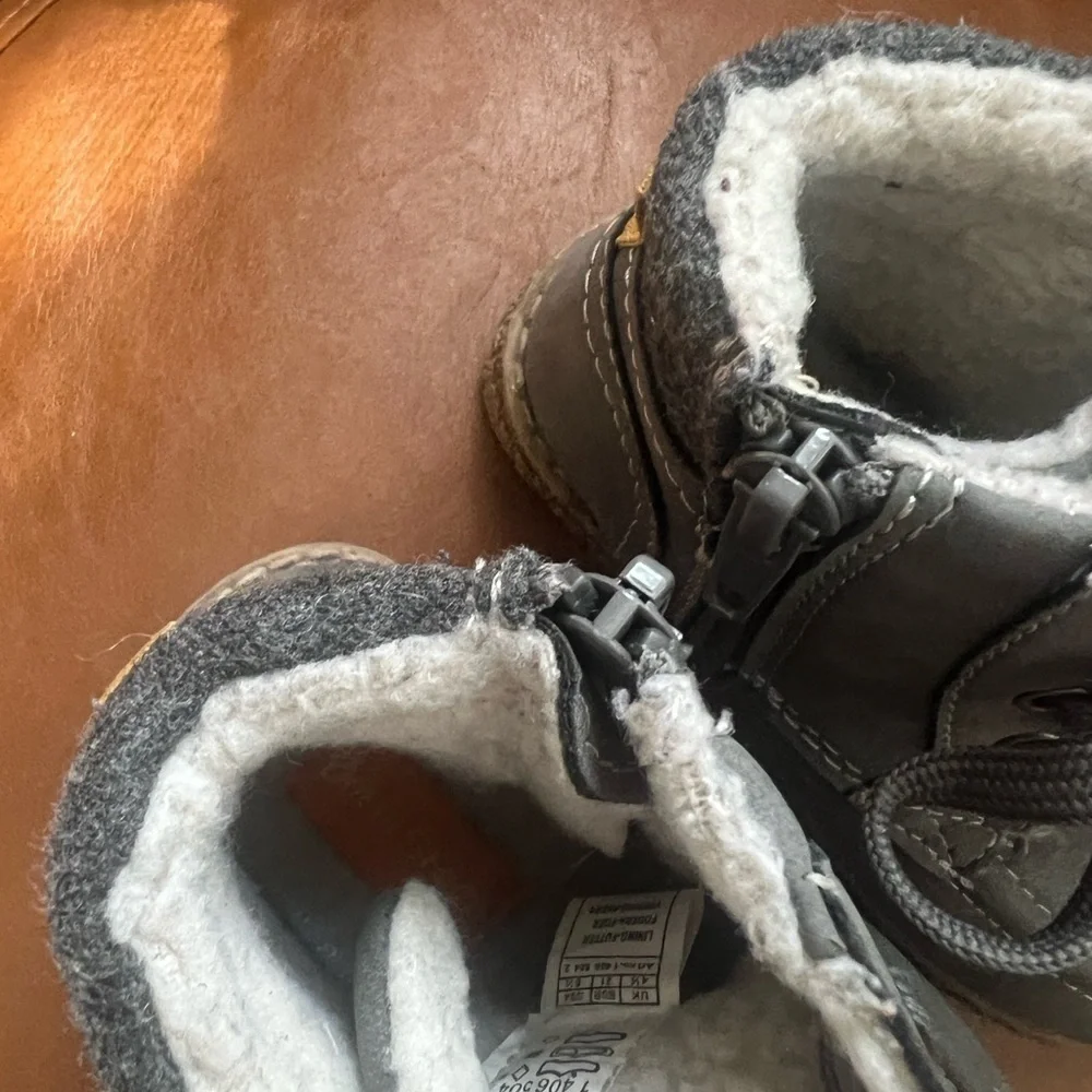 Bobbie Shoes Baby Toddler Boy Ankle Boots Fur Boots Gray Sz 5 1/2 Winter Boots